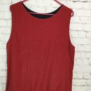 Koret Women's Red/Navy Blue Polka Dot Reversible Tank Top Size 18